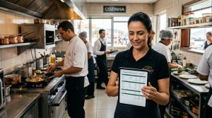 folha de pagamento para restaurante garçom cozinha gorjeta