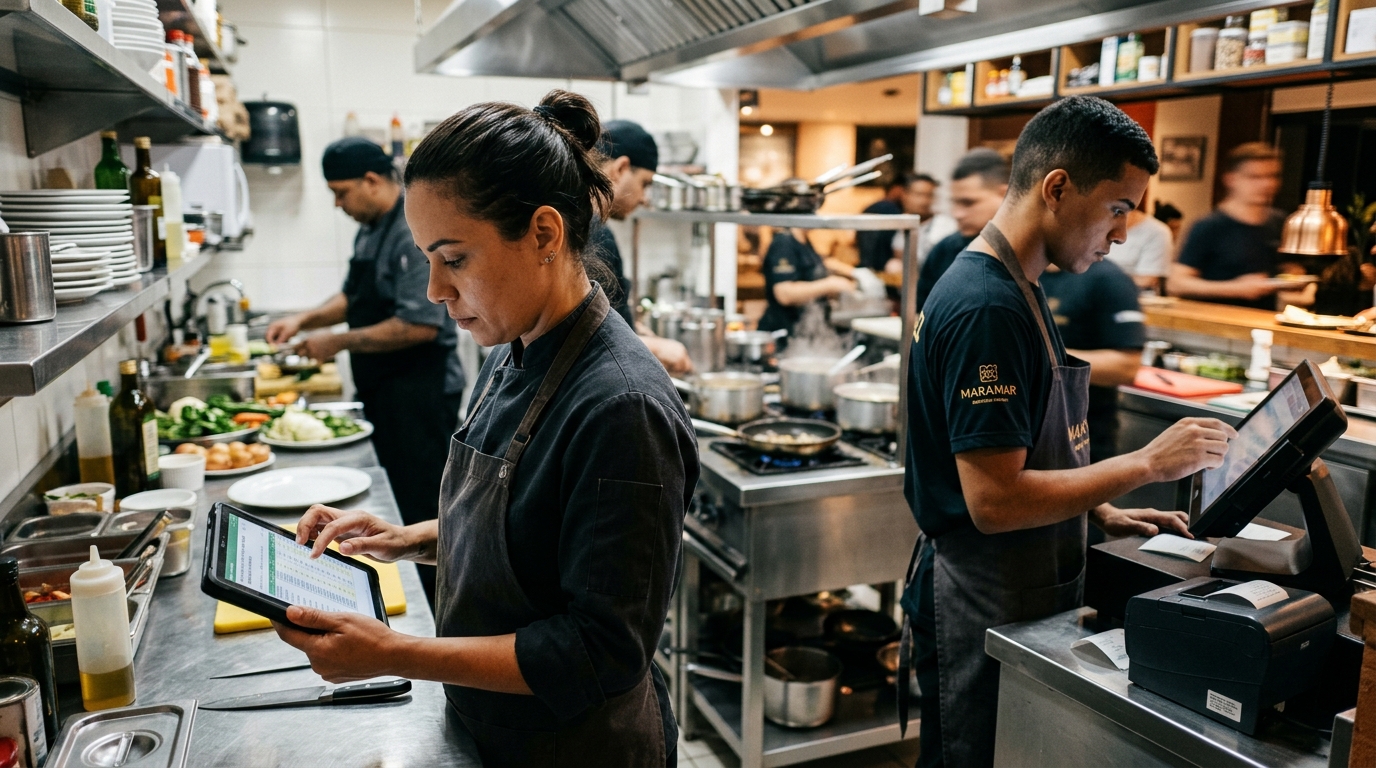 folha de pagamento para restaurante garçom cozinha gorjeta